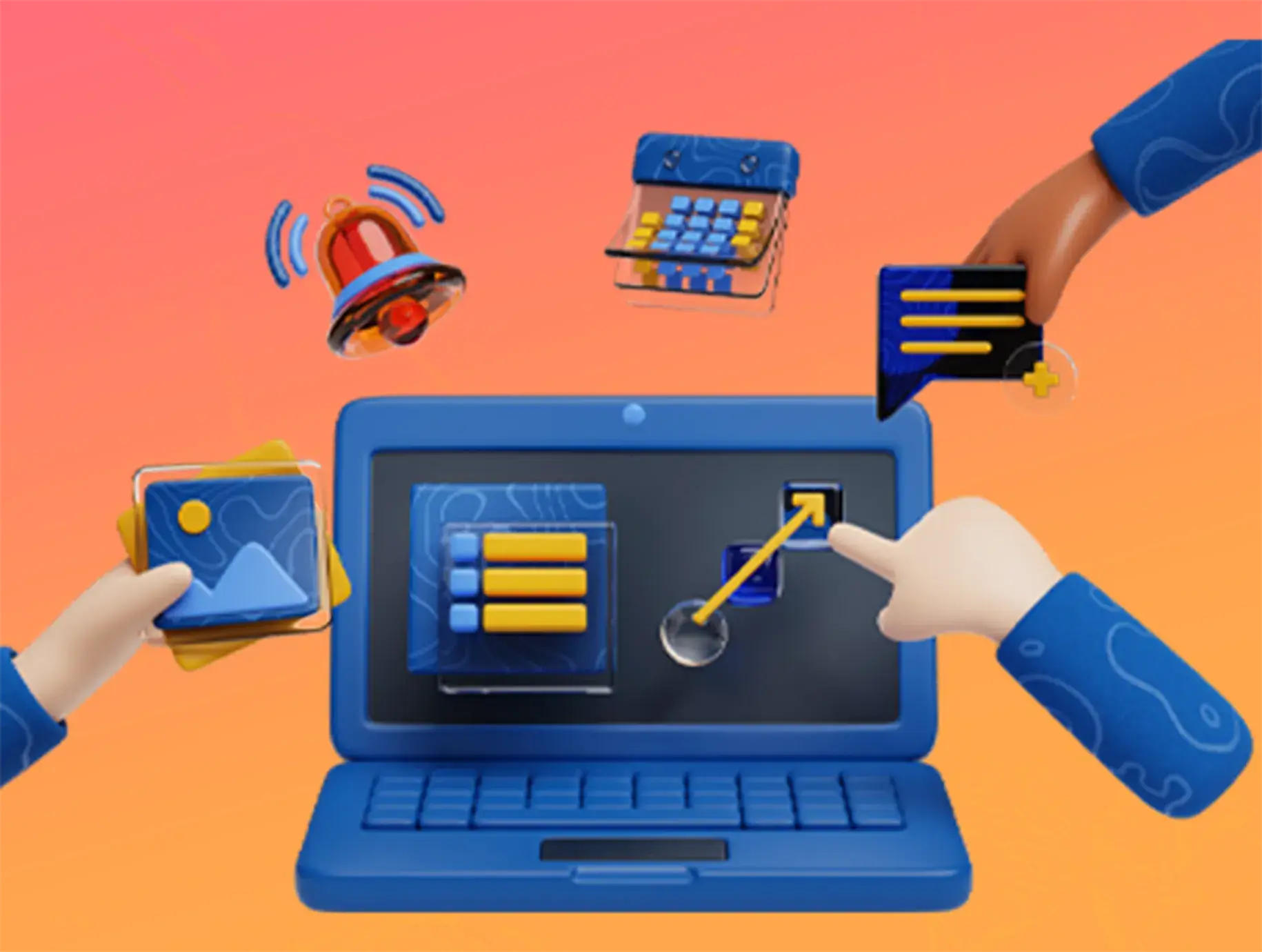 Industrial analytics and inventory data illustration